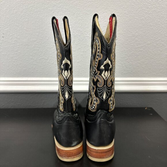 Potrero Leather Pointed Toe Cowboy Boots Mens size 9.5 Made Mexico Embroidered - Picture 4 of 9